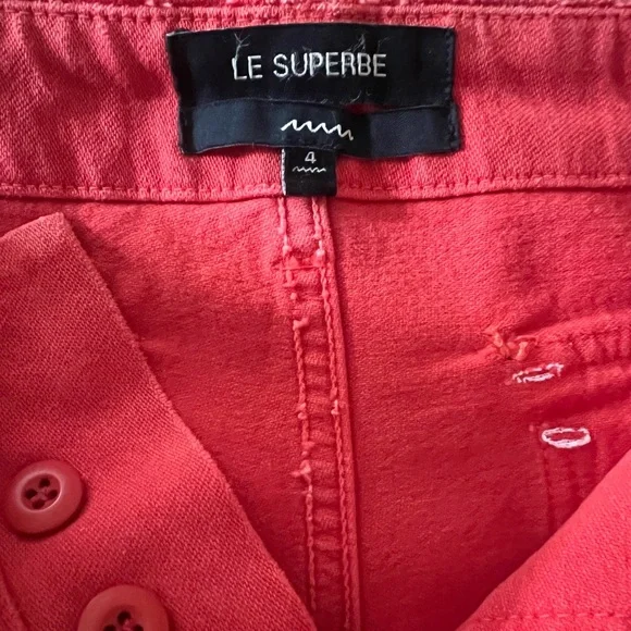 LE SUPERBE Beach Crawler Shorts - red NWOT size 4